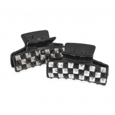 Заколка-краб для волос пластиковая со стразами (10078) вариант упаковка 6шт