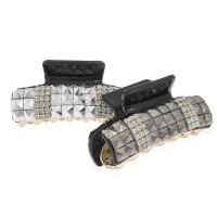 Заколка-краб для волос пластиковая со стразами (10083) вариант упаковка 6шт