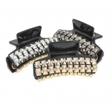 Заколка-краб для волос пластиковая со стразами (10085) вариант упаковка 6шт