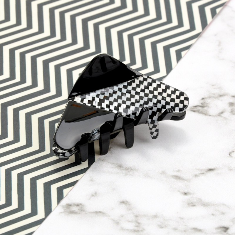 Заколка-краб для волос из французского пластика (10111) вариант 01