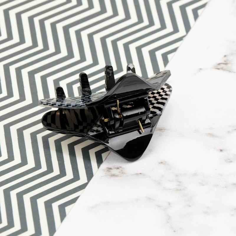 Заколка-краб для волос из французского пластика (10111) вариант 01