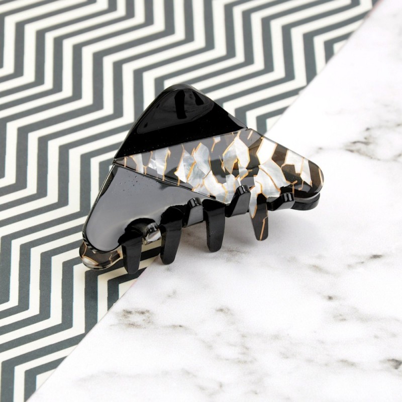 Заколка-краб для волос из французского пластика (10111) вариант 02