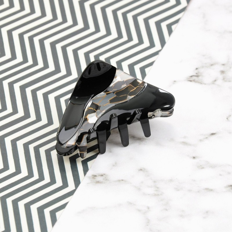 Заколка-краб для волос из французского пластика (10112) вариант 01