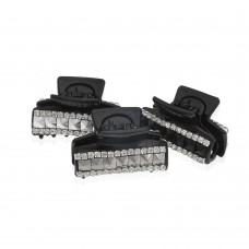 Заколка-краб для волос пластиковая со стразами (10144) вариант упаковка 6шт