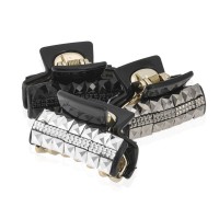 Заколка-краб для волос пластиковая со стразами (10559) вариант упаковка 6шт