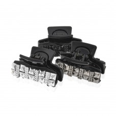 Заколка-краб для волос пластиковая со стразами (10560) вариант упаковка 6шт