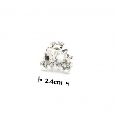 Заколка-краб для волос из металла со стразами 2.4см (10906) вариант 01