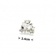 Заколка-краб для волос из металла со стразами 2.4см (10906) вариант 02