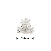 Заколка-краб для волос из металла со стразами 2.4см (11221) вариант 01