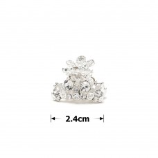 Заколка-краб для волос из металла со стразами 2.4см (11221) вариант 01