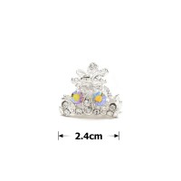 Заколка-краб для волос из металла со стразами 2.4см (11221) вариант 02