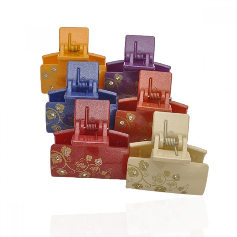 Заколка-краб для волос пластиковая 5.1см (11307) вариант упаковка 12шт