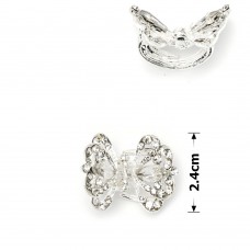 Заколка-краб для волос из металла со стразами 2.4см (12204) вариант 01