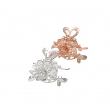 Набор заколок-крабов для волос 2.7см 12шт серебристые и золотистые (12229)