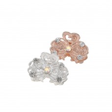 Набор заколок-крабов для волос 2.5см 12шт серебристые и золотистые (12236)