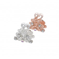 Набор заколок-крабов для волос 2.5см 12шт серебристые и золотистые (12237)