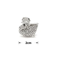 Заколка-краб для волос из металла со стразами 2см (13984) вариант 01