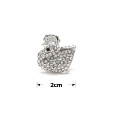 Заколка-краб для волос из металла со стразами 2см (13984) вариант 01