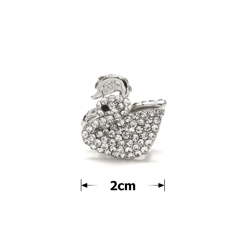 Заколка-краб для волос из металла со стразами 2см (13984) вариант 01