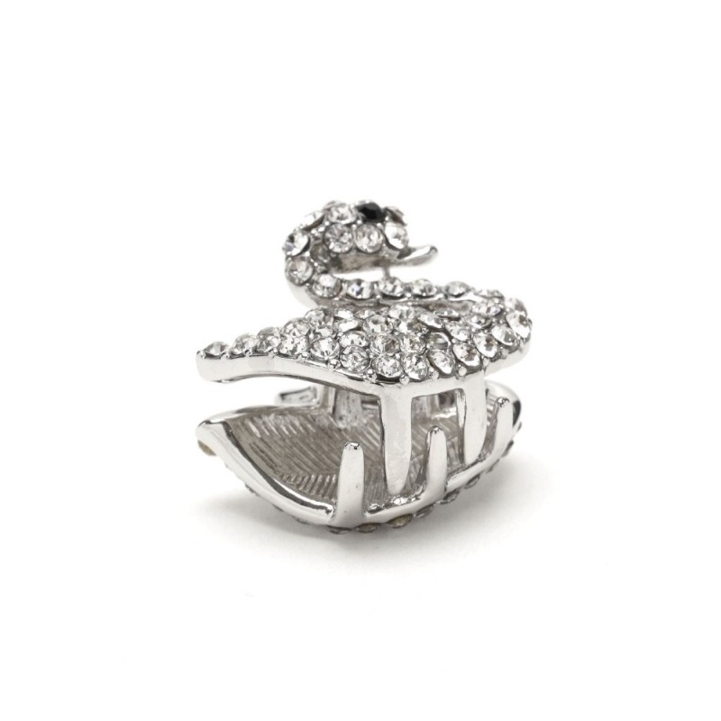 Заколка-краб для волос из металла со стразами 2см (13984) вариант 01