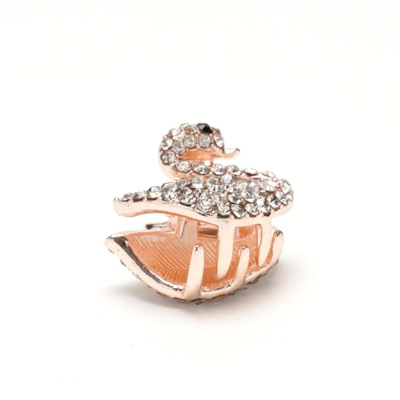 Заколка-краб для волос из металла со стразами 2см (13984) вариант 02