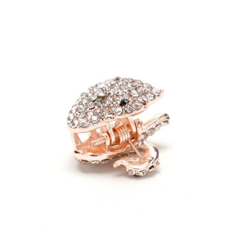 Заколка-краб для волос из металла со стразами 2см (13984) вариант 02