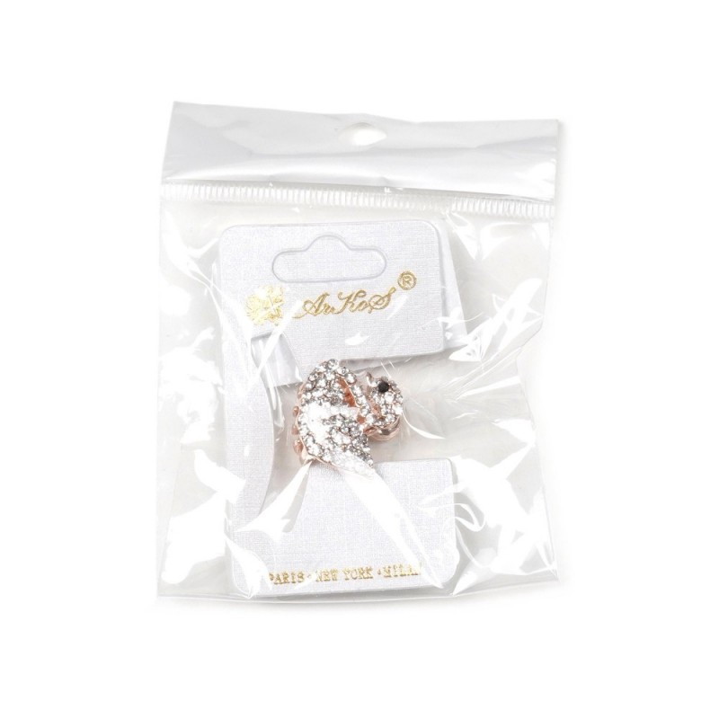 Заколка-краб для волос из металла со стразами 2см (13984) вариант 02