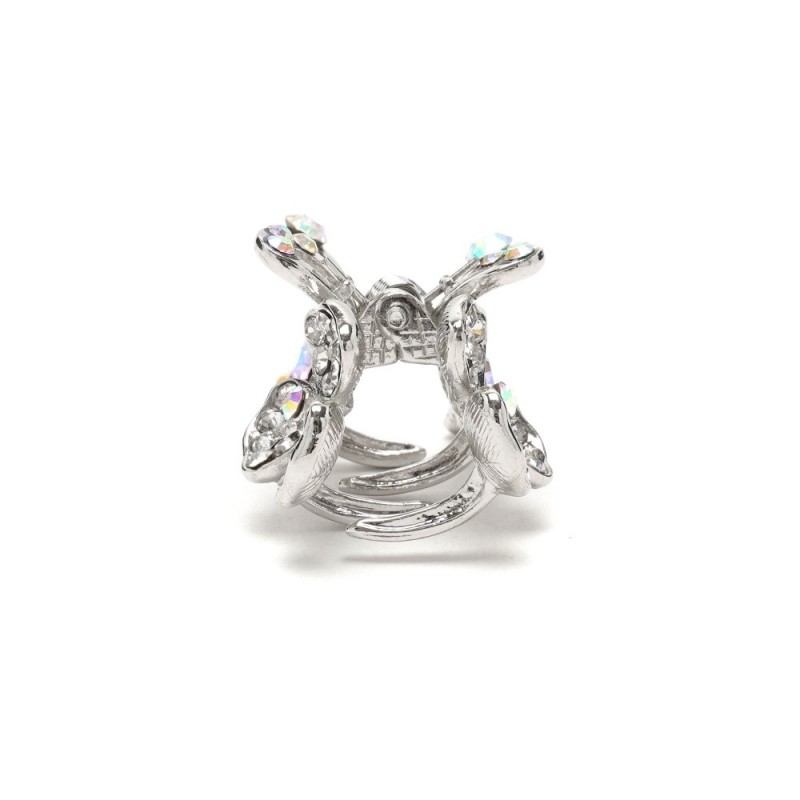 Заколка-краб для волос из металла со стразами 2.8см (13989)