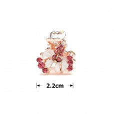 Заколка-краб для волос из металла со стразами 2.2см (14262) вариант 02