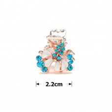 Заколка-краб для волос из металла со стразами 2.2см (14262) вариант 03