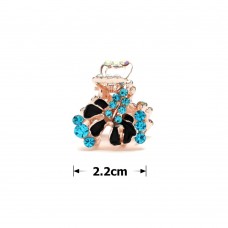 Заколка-краб для волос из металла со стразами 2.2см (14262) вариант 06