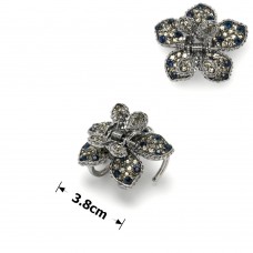 Заколка-краб для волос из металла со стразами 3.8см (14586)