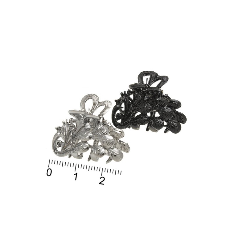 Набор заколок-крабов для волос 2.7см 12шт графитовые и чёрные (14783)