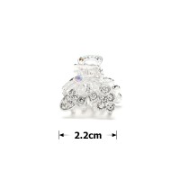 Заколка-краб для волос из металла со стразами 2.2см (14790) вариант 01