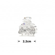 Заколка-краб для волос из металла со стразами 2.2см (14790) вариант 01