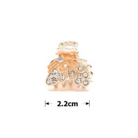 Заколка-краб для волос из металла со стразами 2.2см (14790) вариант 02