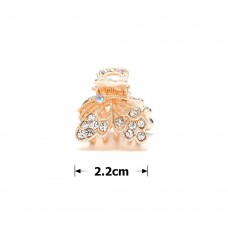 Заколка-краб для волос из металла со стразами 2.2см (14790) вариант 02