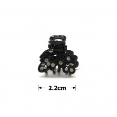 Заколка-краб для волос из металла со стразами 2.2см (14790) вариант 04