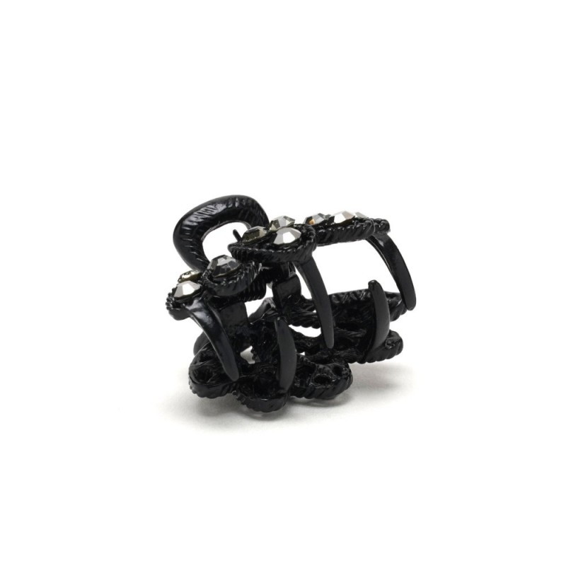 Заколка-краб для волос из металла со стразами 2.6см (14791)