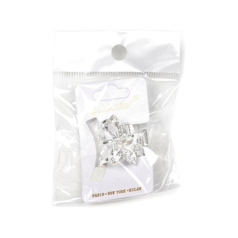 Заколка-краб для волос из металла со стразами 2.5см (14792) вариант 01