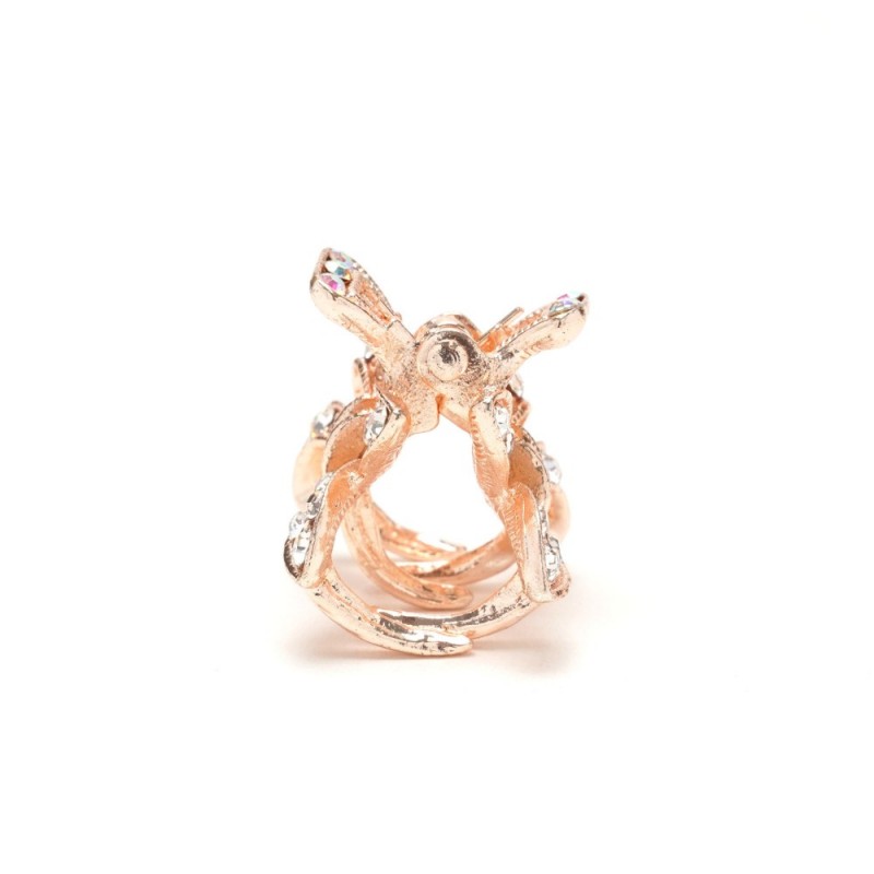 Заколка-краб для волос из металла со стразами 2.5см (14792) вариант 02