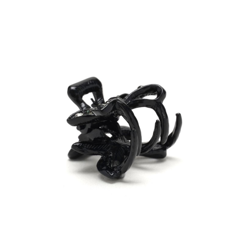 Заколка-краб для волос из металла со стразами 2.5см (14792) вариант 04