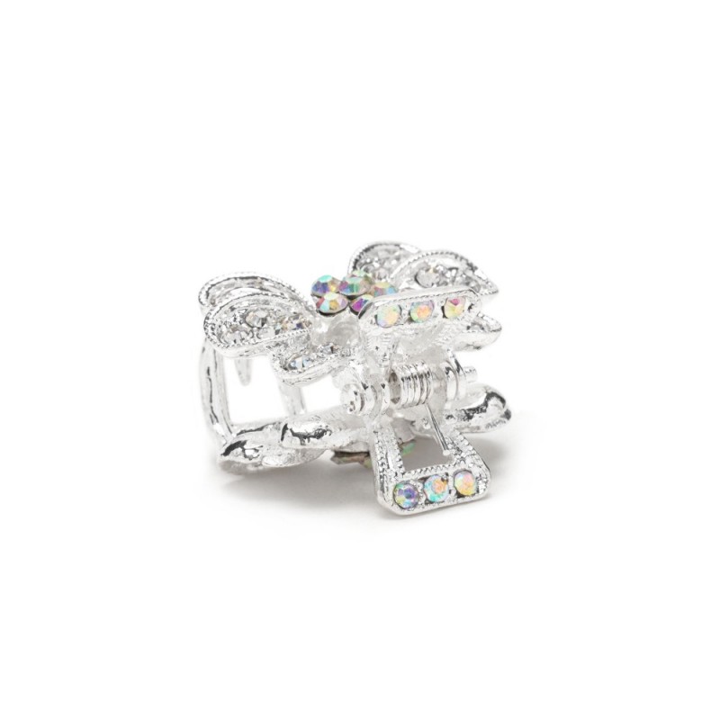 Заколка-краб для волос из металла со стразами 2.5см (14798) вариант 01