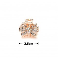 Заколка-краб для волос из металла со стразами 2.5см (14798) вариант 02