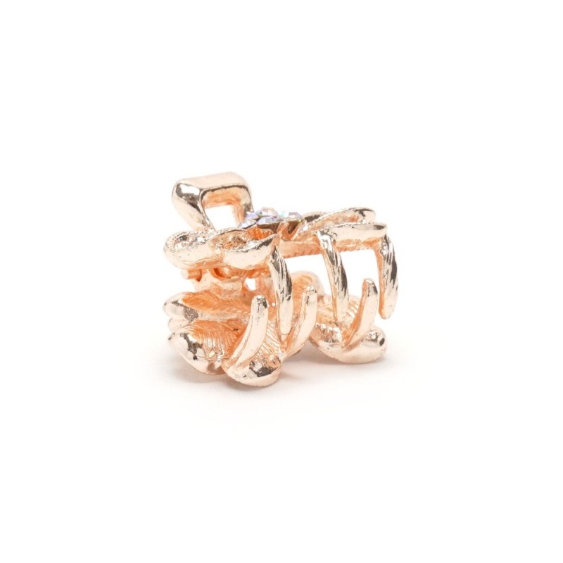 Заколка-краб для волос из металла со стразами 2.5см (14798) вариант 02