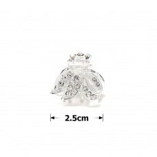 Заколка-краб для волос из металла со стразами 2.5см (14803) вариант 01