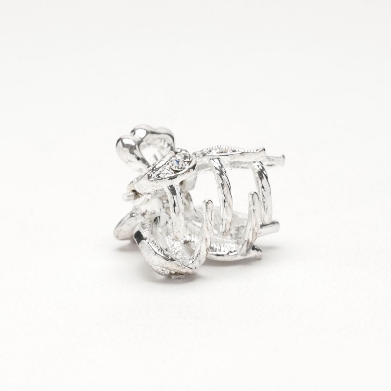 Заколка-краб для волос из металла со стразами 2.5см (14803) вариант 01