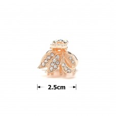 Заколка-краб для волос из металла со стразами 2.5см (14803) вариант 02