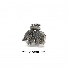 Заколка-краб для волос из металла со стразами 2.5см (14803) вариант 03