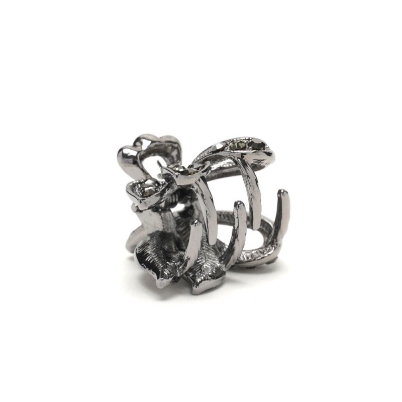 Заколка-краб для волос из металла со стразами 2.5см (14803) вариант 03